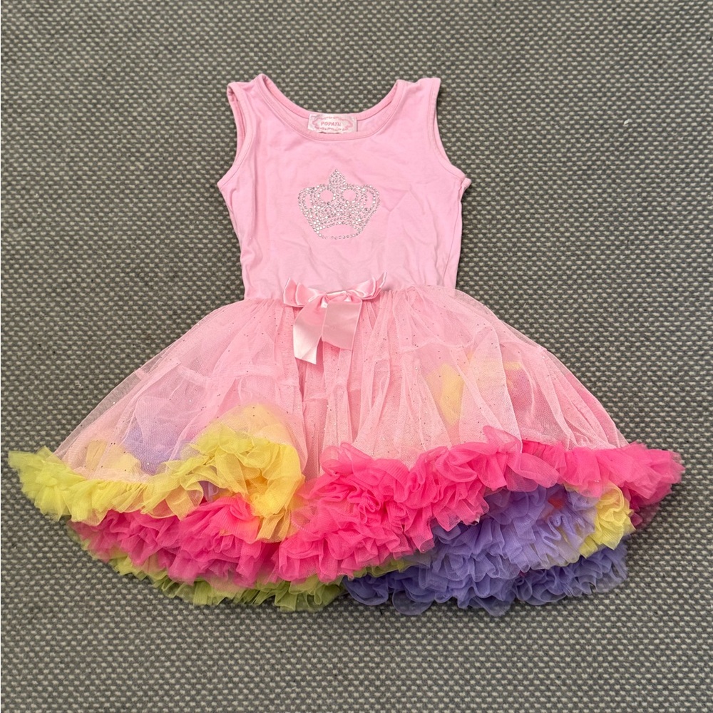 Popatu Dress with Rainbow Ruffles